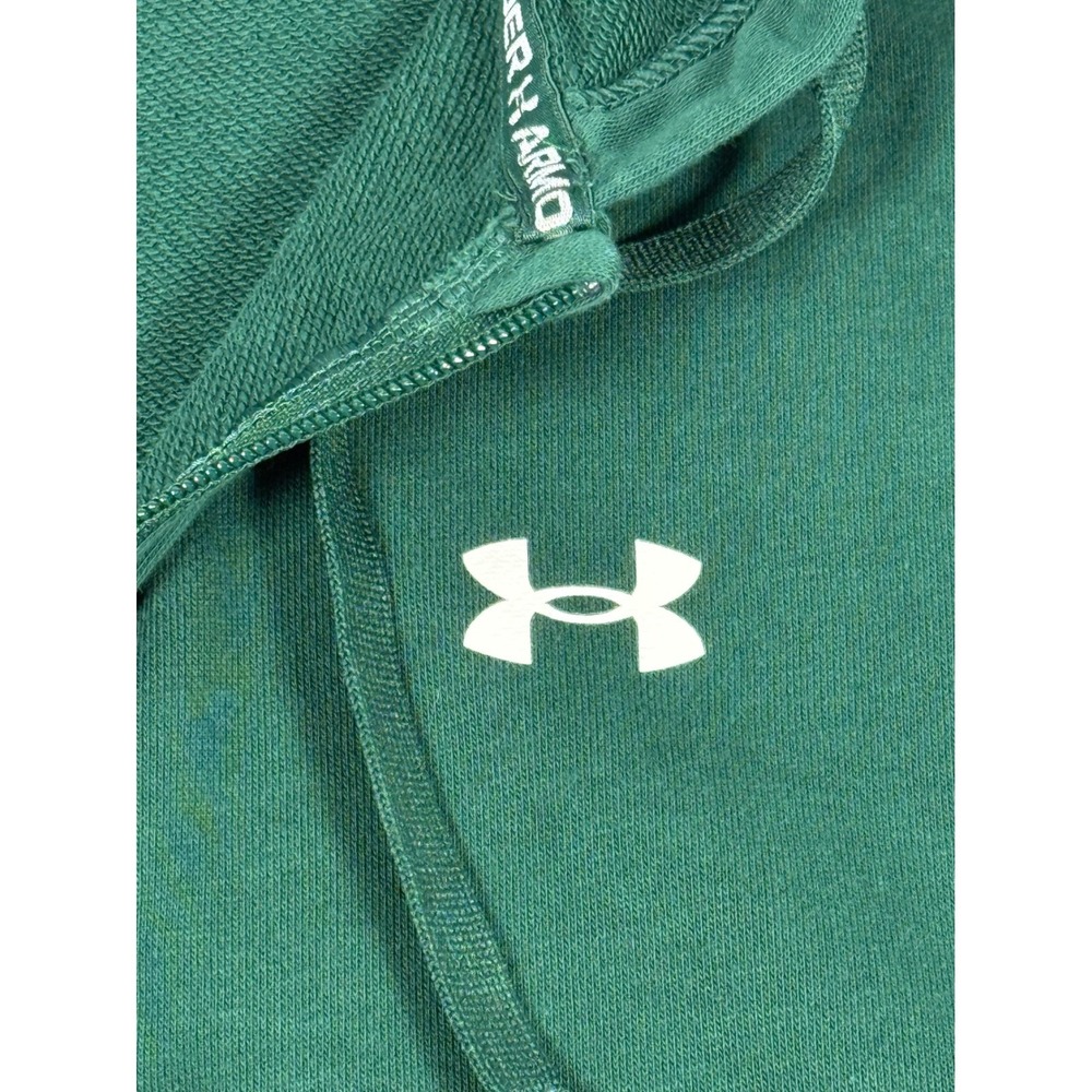 Under Armour Womens Rival Terry Full Zip Hoodie Green Size Medium Logo Athletic - Picture 4 of 11